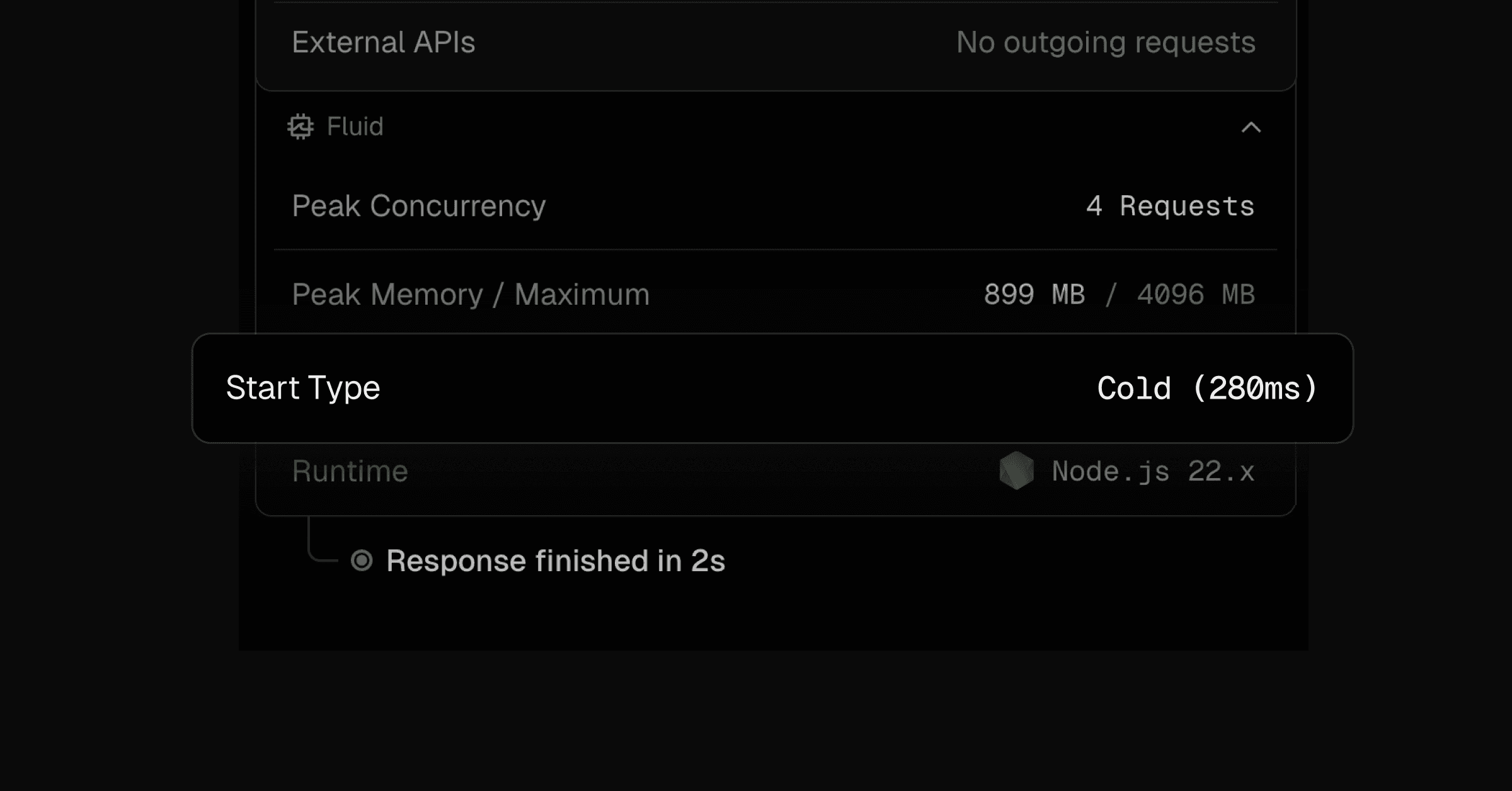 Function Start Type Runtime Logs Dark