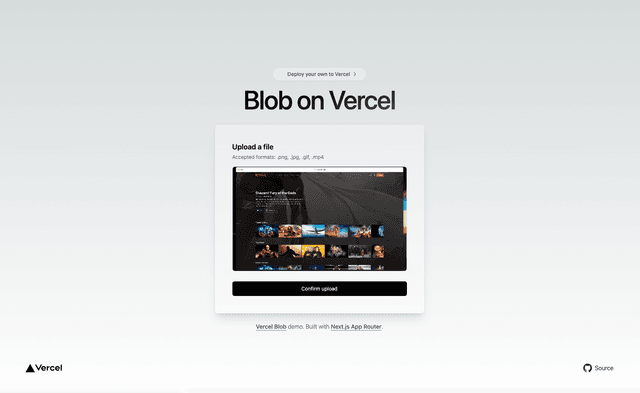Vercel Blob Next.js Starter